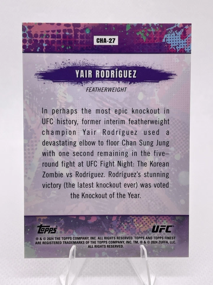 !! 2024 Topps Finest UFC Yair Rodriguez Gold Shimmer Chaos 03/39 # CHA 27 !! - Image 2 of 2