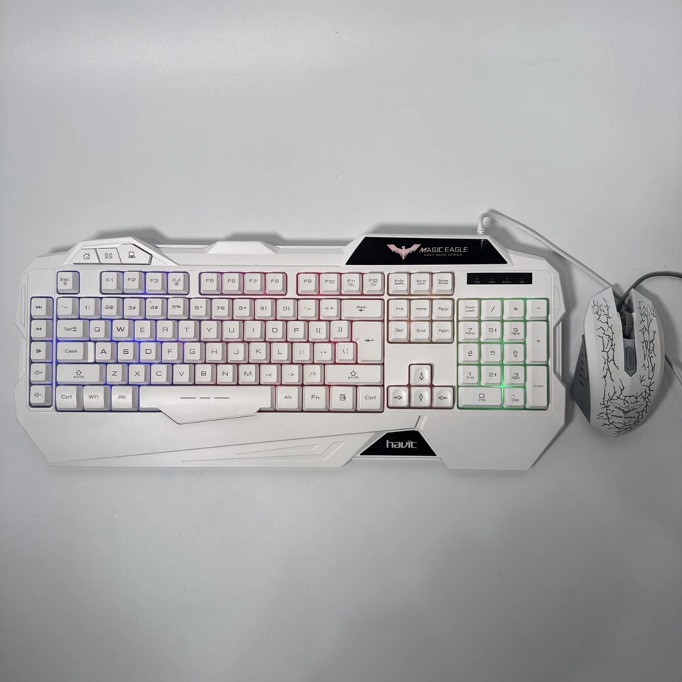 Havit Game Series Magic Eagle White-rainbow back lit keyboard and mouse - Image 2 of 4