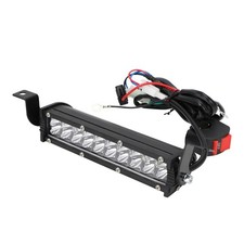 Barre lumineuse LED double rangée noire pour moto 23x15x15cm fer et verre bio