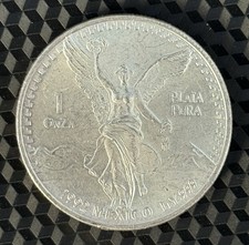 1992 Mexico Libertad Onza Pura Plata 1 oz .999 Silver Coin *Better Date*