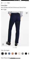 Calvin Klein Mens Slim fit Dress Pants 32 / 32 Navy Blue Solid Stretch