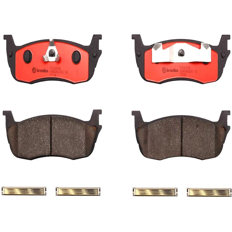 Juego de pastillas de freno traseras Brembo ranuradas de cerámica para Ford Expedition Lincoln Town Car Foto 2 de 2