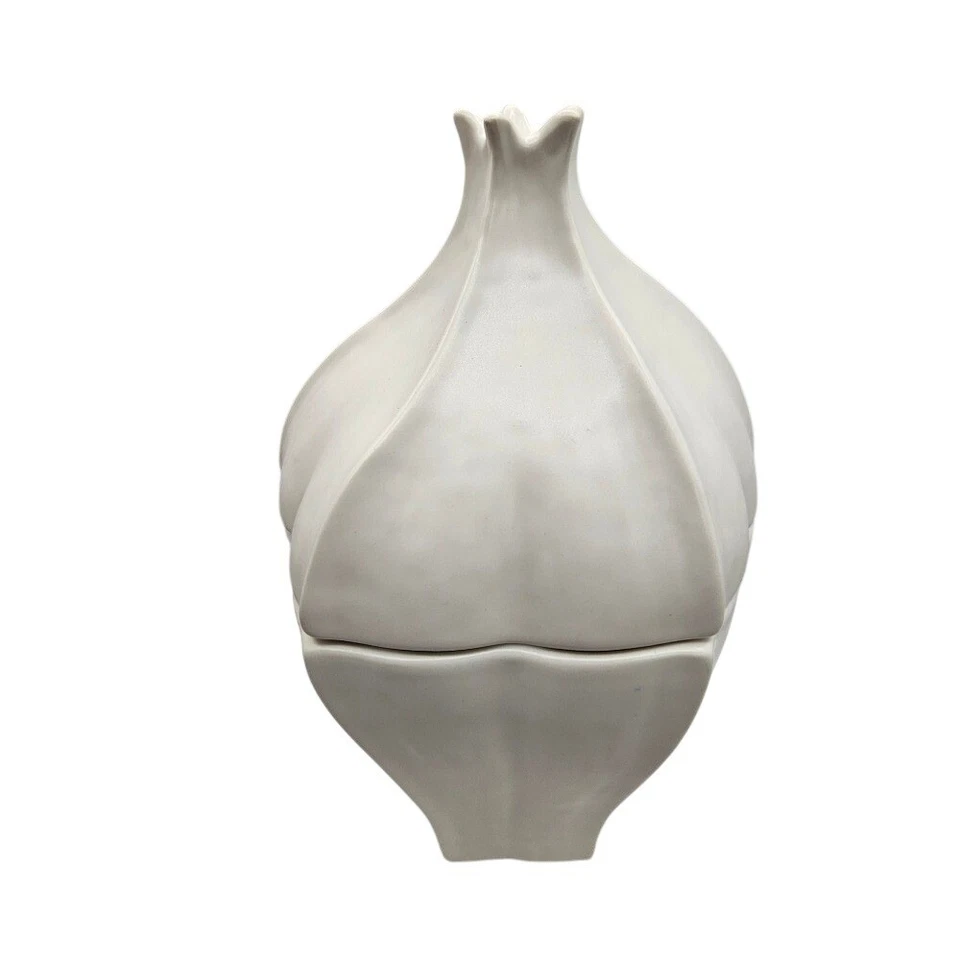 Studio A Star Fruit Jar With Lid White Ceramic Art Piece - Image 3 of 4