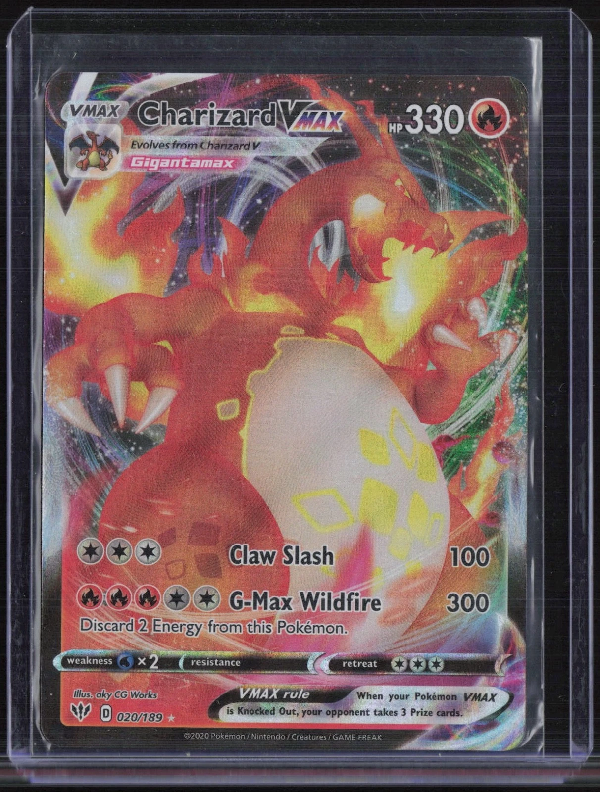 2020 Pokemon SWSH Darkness Ablaze Full Art #020 Charizard Vmax