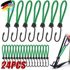 24x 18 cm Premium Spanngummi Expanderschlingen mit Spiralhaken Expanderhaken