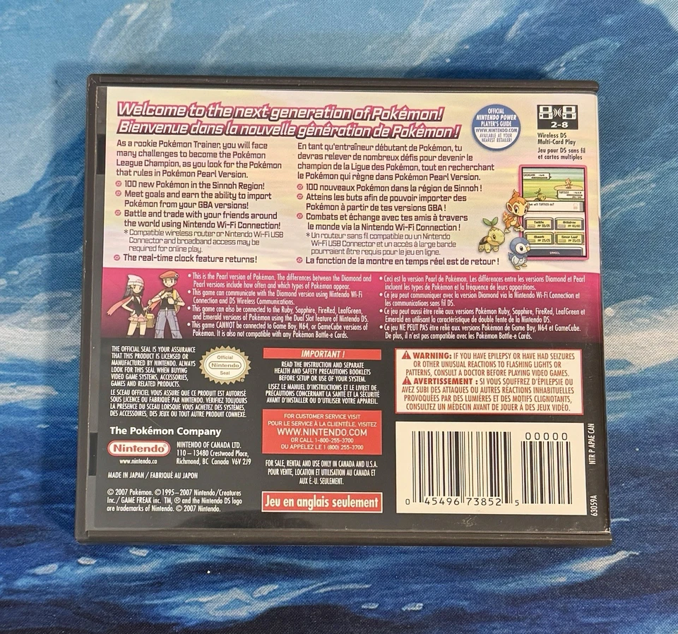Pokemon Pearl (Nintendo DS, 2007) CIB Complete Authentic Working - Very Good VG - Image 3 of 4
