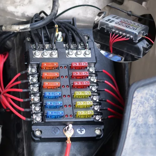12 Way Blade Fuse Box Block Holder LED 12V 32V Car Boat Power Distribution Panel - Picture 1 of 14