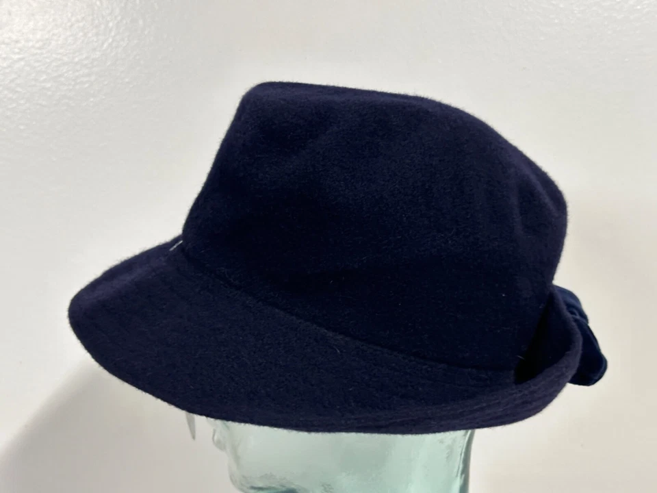 Sombrero de Colección Kangol Azul Lana Modelaine Cubo Terciopelo Arco Lahinch Nuevo con Etiquetas Mediano Foto 2 de 4