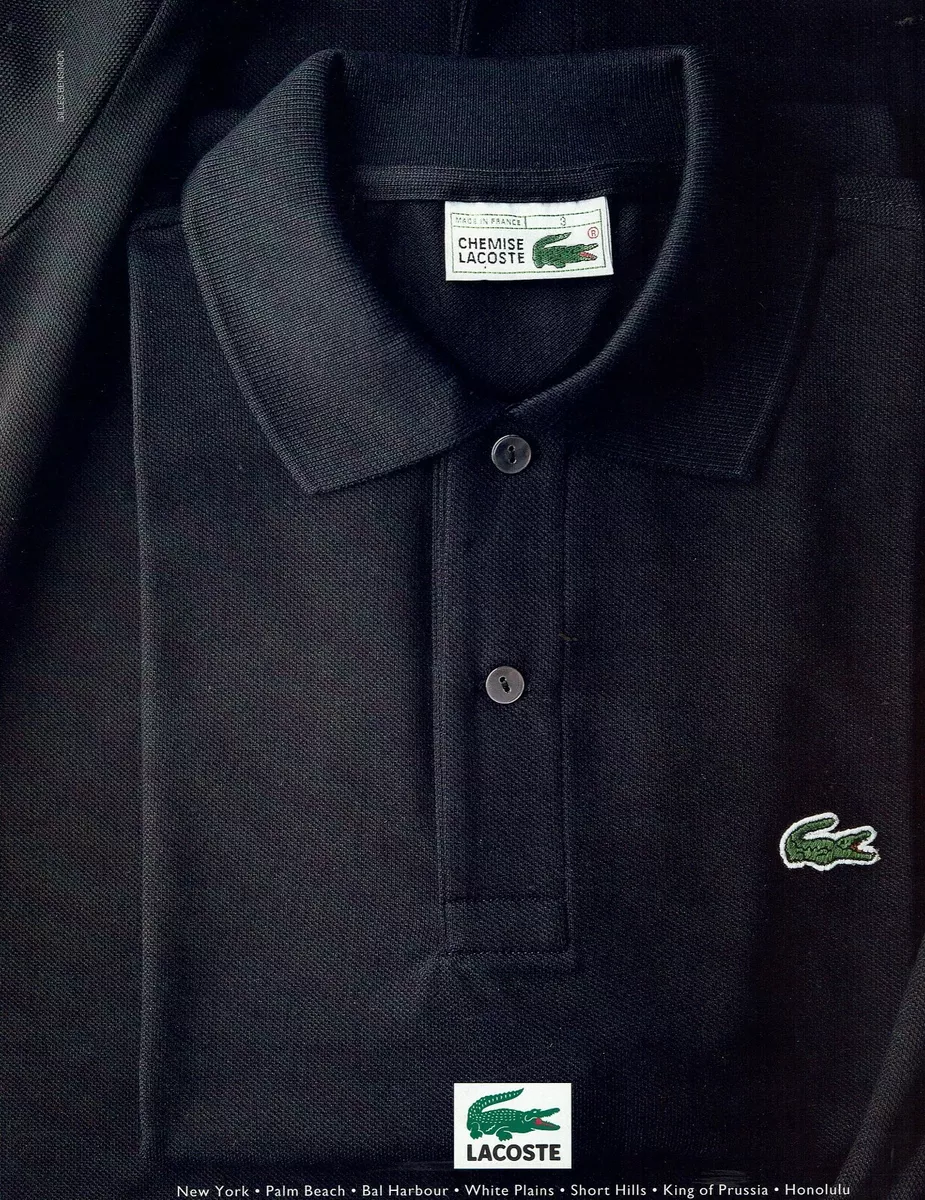 Chemise Lacoste Logo 1998 PRINT AD FROM MAGAZINE