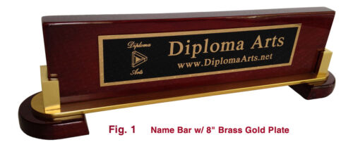 Bar à noms de bureau, finition piano palissandre, plaque nominative personnalisée / personnalisée - Photo 1 sur 11
