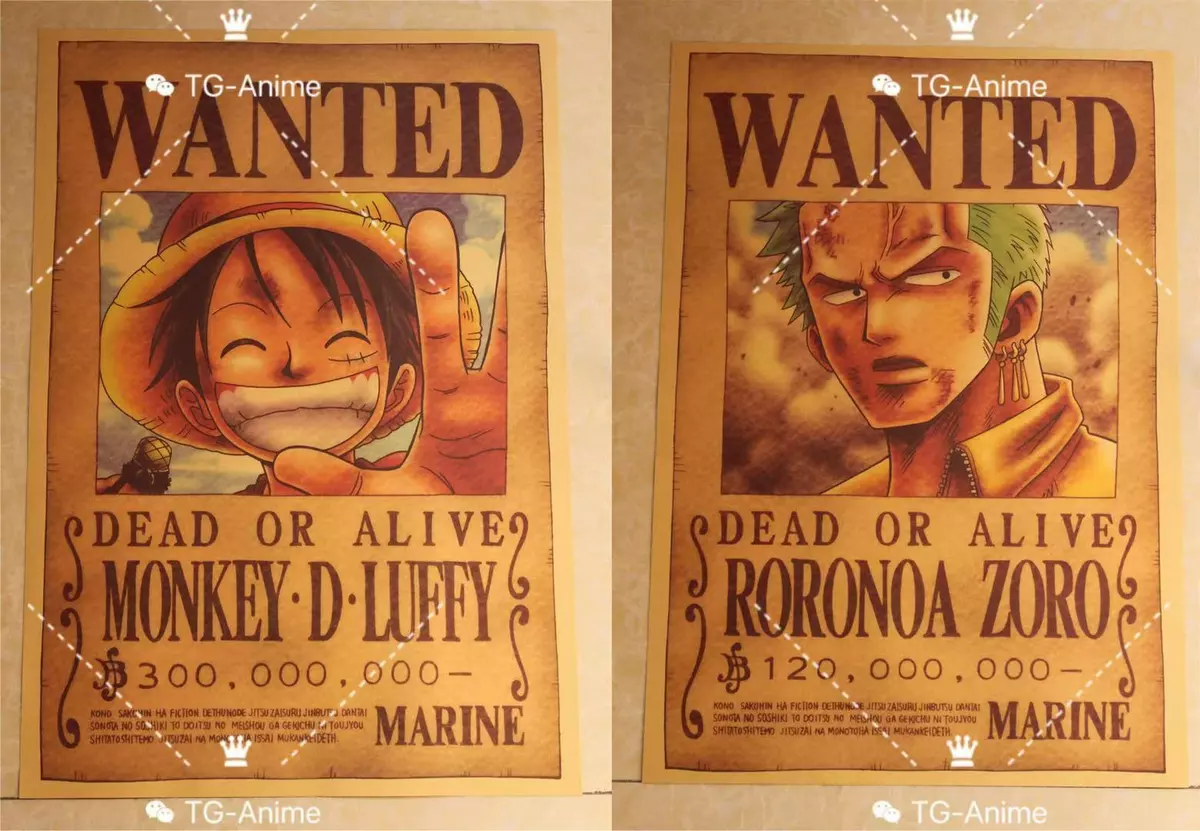 One Piece Retro Wanted Posters Straw Hat Crew HIGH QUALITY Anime