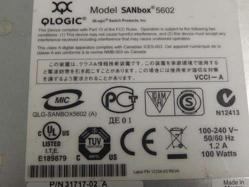 QLogic SANbox SB5602-08B-04X E 5602 4Gb 8 Active Ports 16-Port NO PSU POWER - Picture 4 of 4