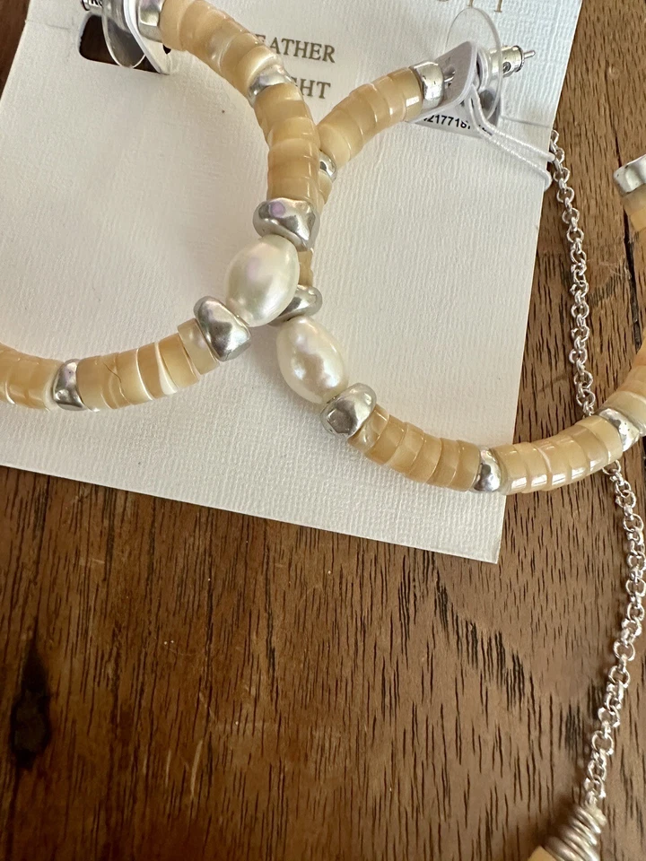 Kendra Scott Conjunto Collar Cuentas/Pendientes Aro Rodio/Neutro Foto 2 de 4