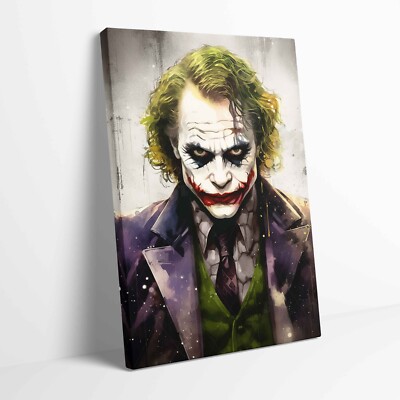 Joker Batman Film aufgespannte Leinwand oder ungerahmtes Poster Wandbild weitere Größen