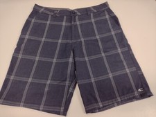 O'Neill Men's Size 34 Chino Shorts Blue Flat Front Relaxed Fit Poly/Visc 1943