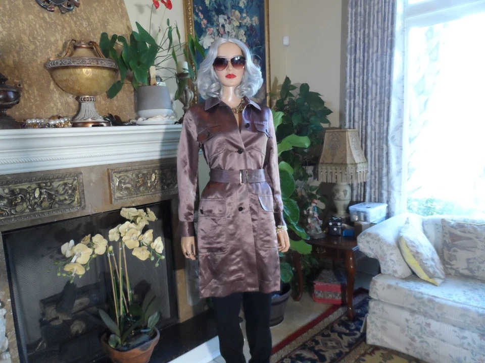 Gabardina Marc Jacobs marrón cobre satinado mezcla rayón talla US 0 Foto 4 de 4