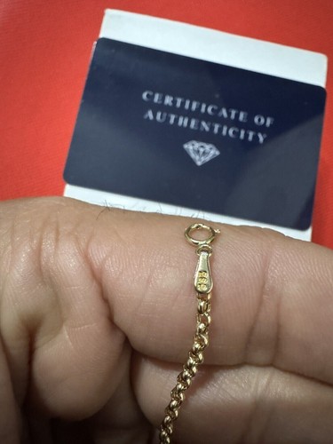 14K Solid Gold Rolo Chain Bracelet for Women Gift For Anniversary - Great Gift - Picture 3 of 6