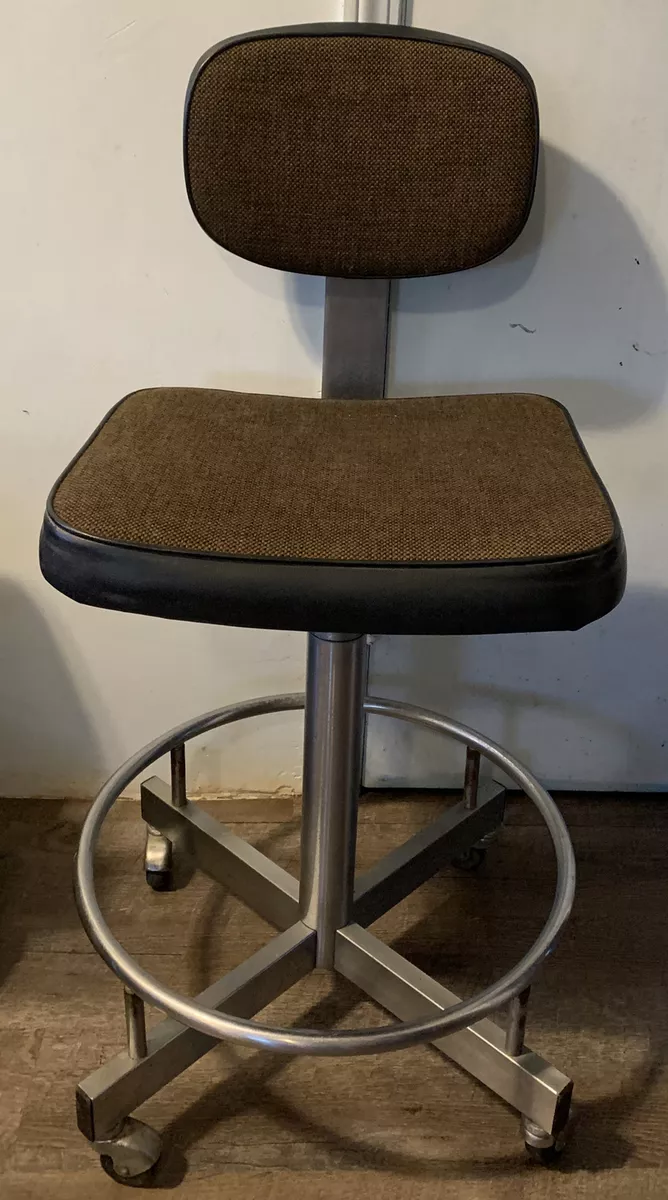 Vintage All Steel Inc Mid Century Modern Rolling Office Chair w