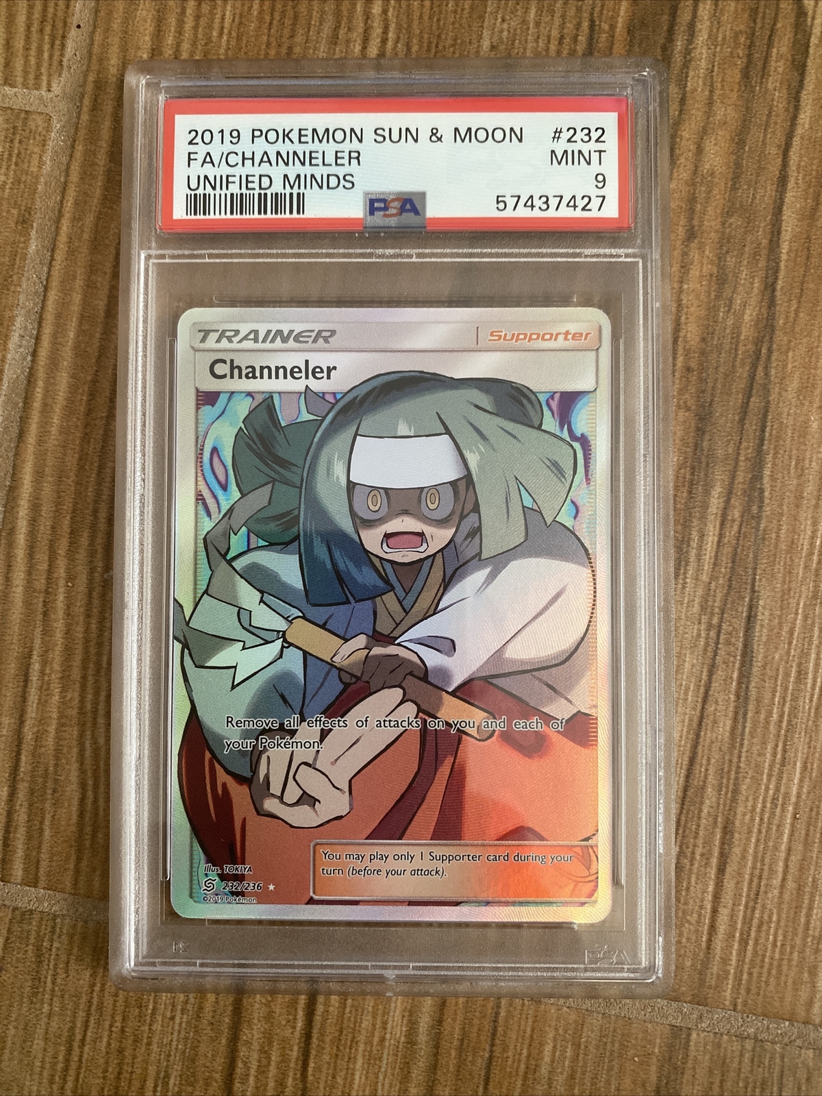 PSA 9 CHANNELER 232/236 Unified Minds UltraRare MINT Pokemon Card