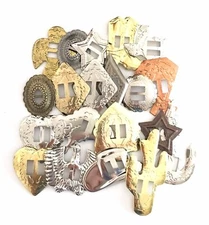Conchos Grab Bag Western Styles Mixed Shapes and Sizes Slotted 25 Pieces