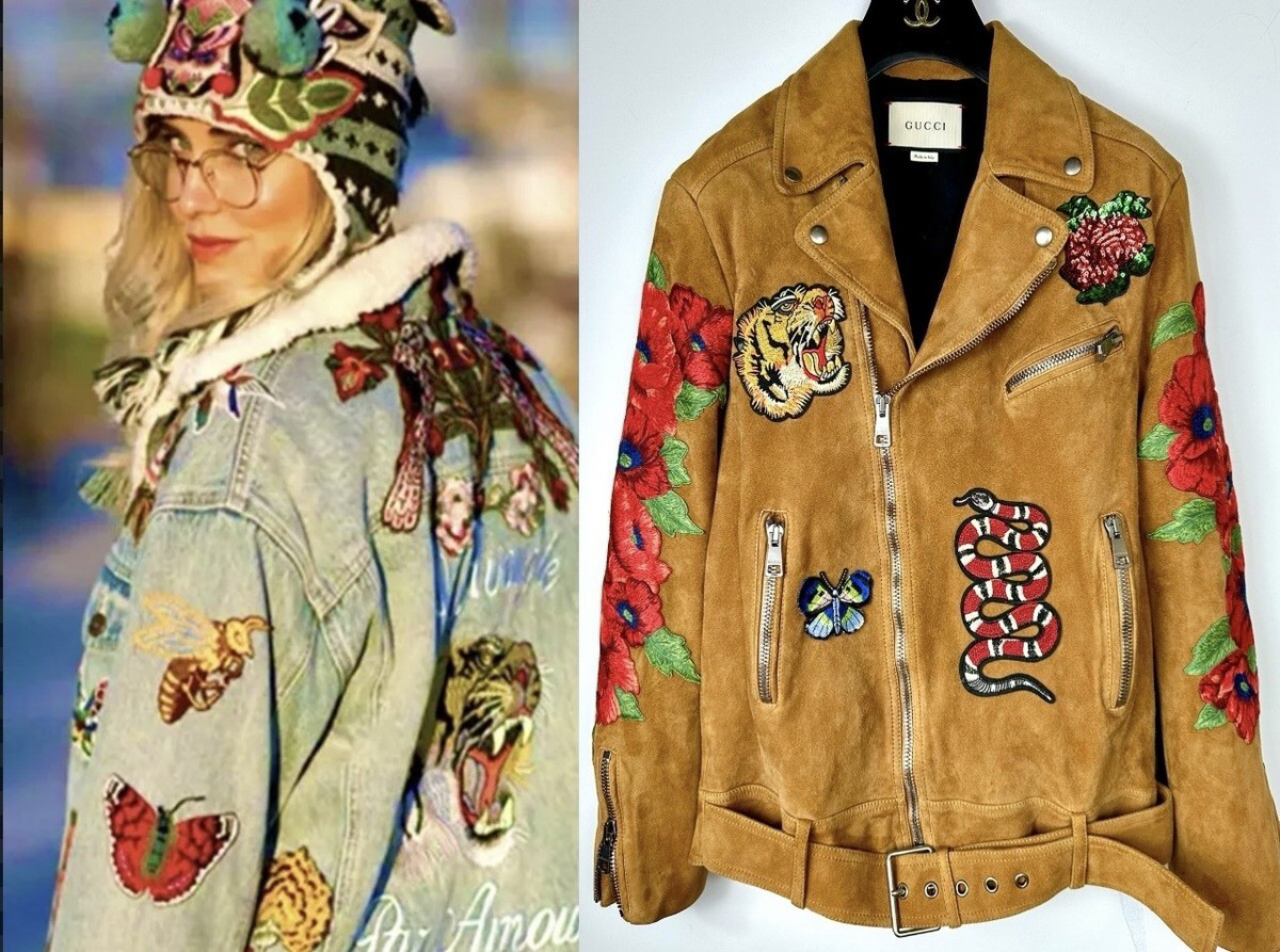 Gucci 2018 Brown Suede Leather Tiger Patch Biker Jacket 36 Gucci 2018 Brown Suede Leather Tiger Patch Biker Jacket 36