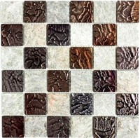 Glasmosaik Naturstein Grau Rustikal Retrooptik KüChe 88-CR73 | 10 Mosaikplatten