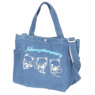Sanrio x Ado Adorozatorumary Denim Shoulder Bag Tote Bag Navy H22xB33xT10cm Neu