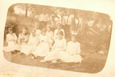 Vintage 1910's RPPC Postcard - Portrait of Well Dressed Children in The Country