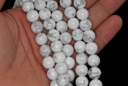 6 MM WEISS TÜRKIS HOWLITH EDELSTEIN RUND 6 MM LOSE PERLEN 15,5 ZOLL - Bild 4 von 4