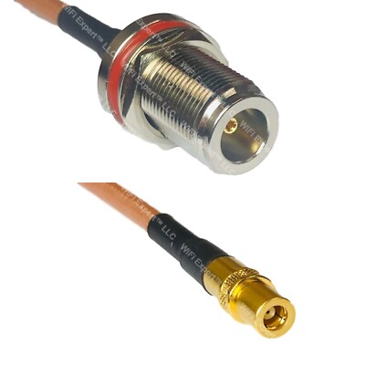RG400 N FEMALE BULKHEAD to SMB FEMALE RF Cable FAST-SHIP LOT