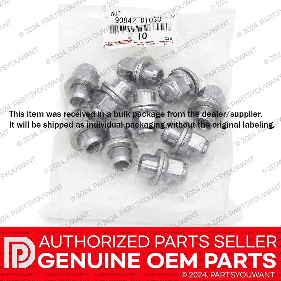 Tuerca de rueda cromada original Toyota Lexus de fábrica OEM NUEVA 90084-94001 [JUEGO DE 5] Foto 4 de 4