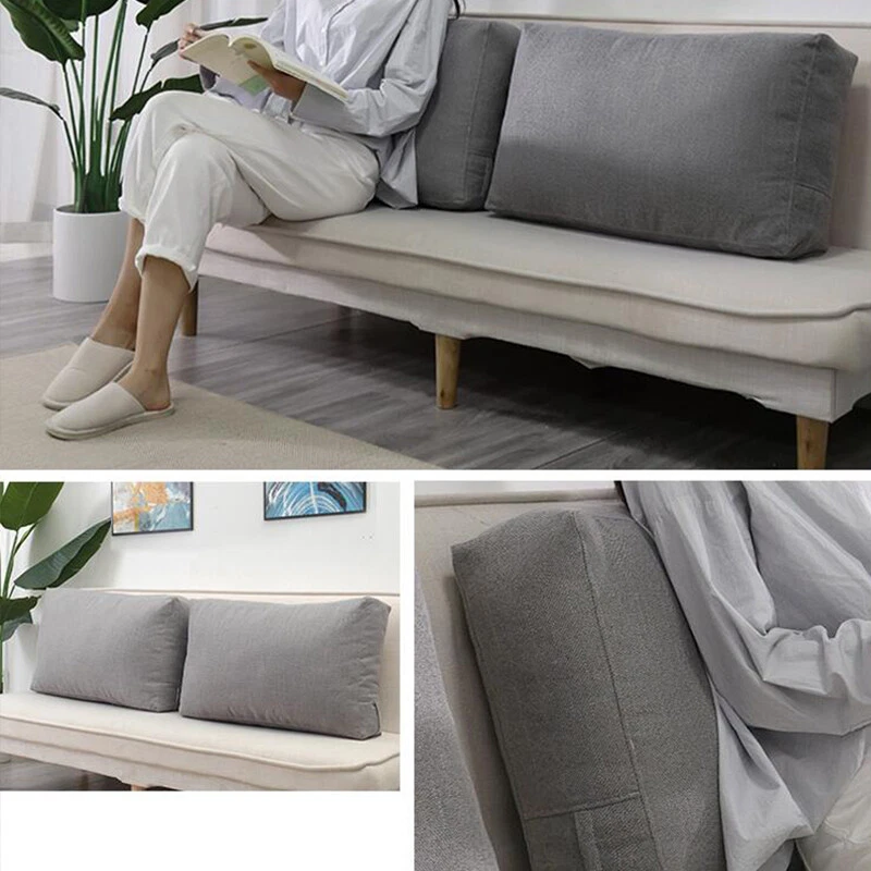 Sofa Back Cushion Cover Linen Breathable Fabric Pillow Case Rectangular New - Image 4 of 4