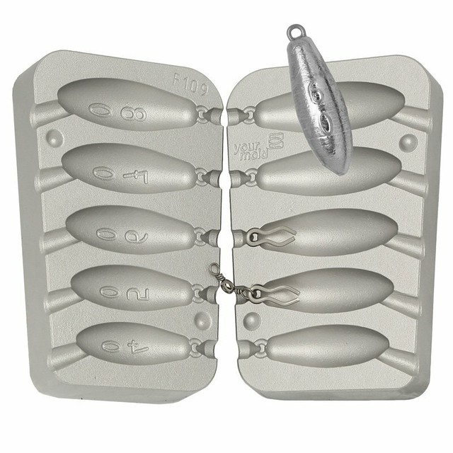 Torpedo fishing lead mold 40 50 60 70 80 grams eBay