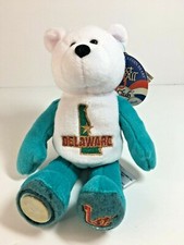 Limited Treasures DELAWARE State Quarter Coin Bear With Tags 1st State
