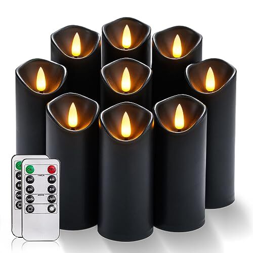 Flammenlose Kerzen, Halloweenkerzen, batteriebetriebene Kerzen, LED schwarz - Bild 2 von 8