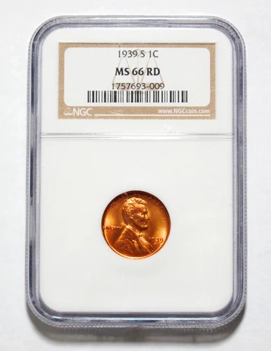  1939 S 1C Lincoln Wheat Cent NGC MS 66 RD
