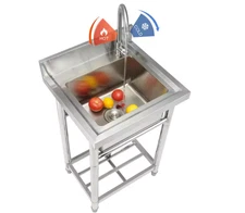 VEVOR Stainless Steel Utility Sink 1 Compartment 16"x13"x8.7" Single Bowl NEW