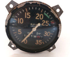 Vintage CESSNA RPM INDICATOR Airplane Tachometer with Hours Counter 