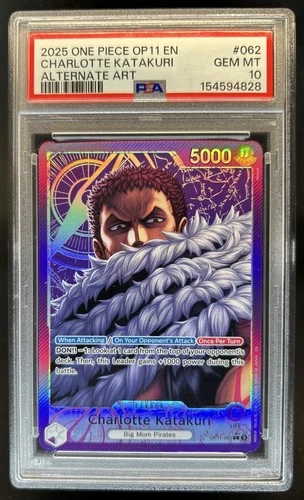2025 One Piece Charlotte Katakuri Leader Alt Art Alternative #OP11-062 PSA 10