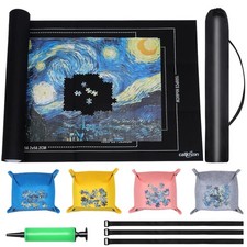 CALLKROON Puzzle Mat Roll Up for 1500 Pieces, Felt 43 27" 1500PCS, Black