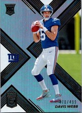 2017 Donruss Elite #157 Davis Webb /499 Rookie RC Giants Denver Broncos Cal