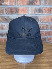 Puma Black On Black Embroidered Logo Strapback Buckle Dad Hat Casual