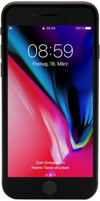 Apple iPhone 8 spacegrau 128GB Lightning NFC WLAN Schnellladen Aluminium schnell