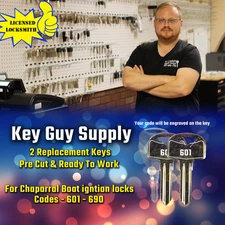 601-690. Pair of keys for Chaparral Boat locks, Ready to work on your ignition.