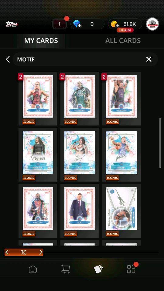 MOTIVO TOPPS 25 LOTE DE 49 TARJETAS DIGITALES ICÓNICAS - Topps WWE Slam Foto 2 de 4