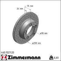 2X Zimmermann 460.1527.20 Bremsscheibe FüR Porsche 911 996 997
