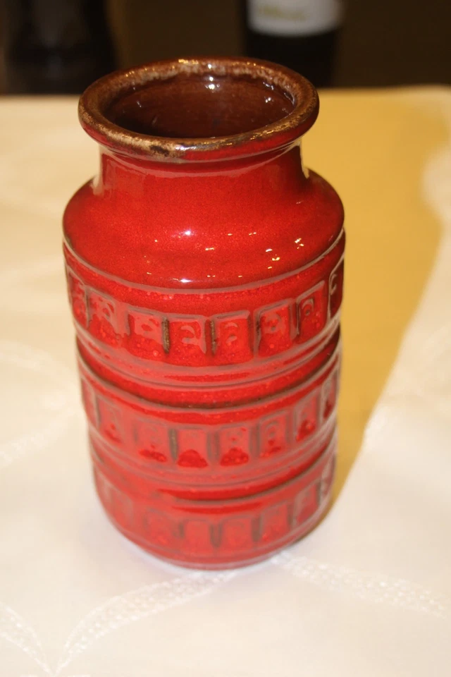 Scheurich Vase, 268-15, West Germany, ROT, Keramik, 15,5cm hoch 60/70er Vintage - Bild 2 von 4