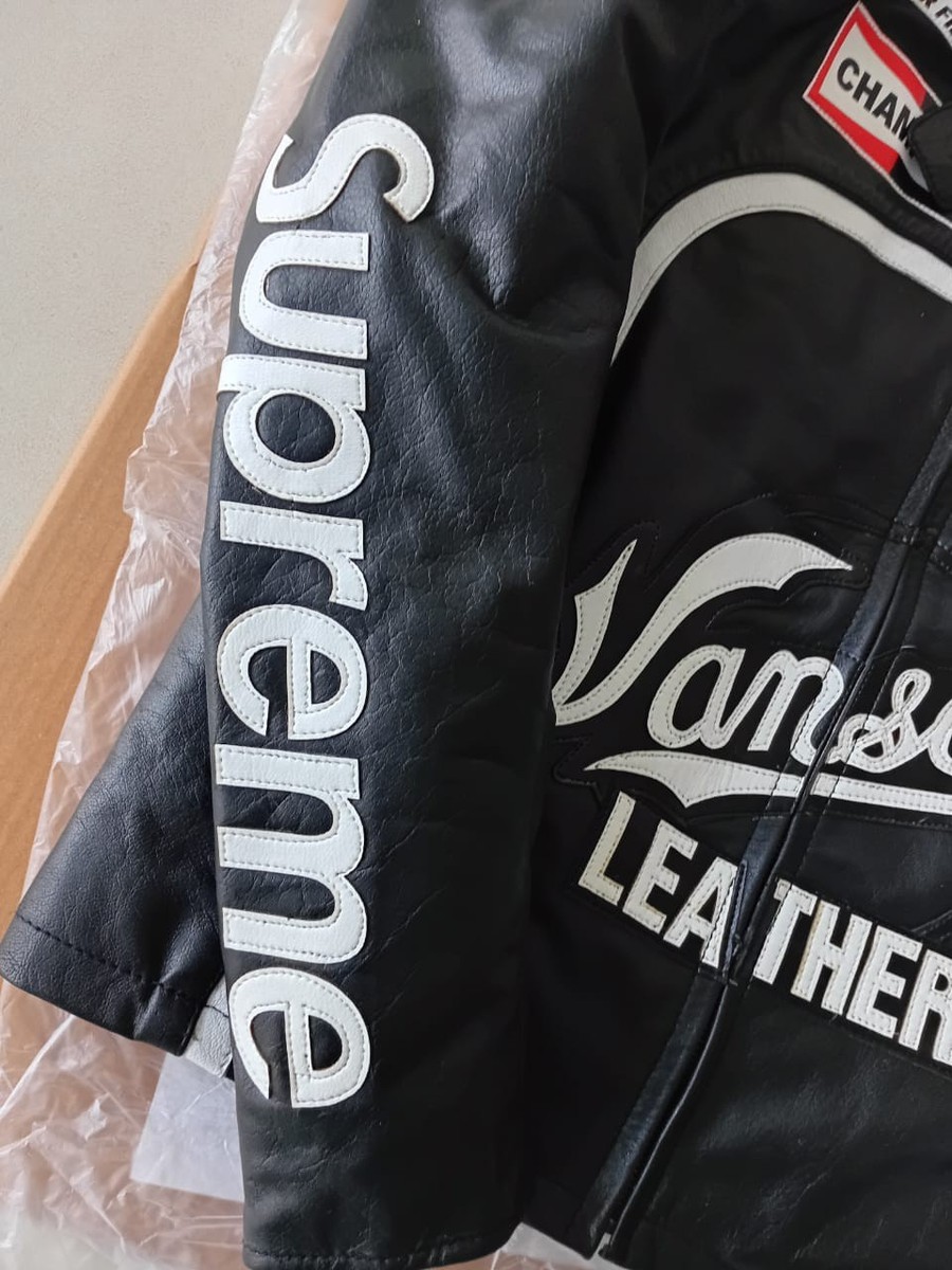 Supreme x Vanson Leathers Black Racing Jacket –Motorcycle Style