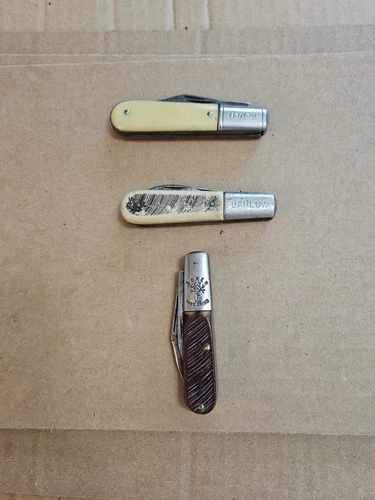 VINTAGE BARLOW AND BOKER STYLE BARLOW 2 BLADE FOLDING POCKET KNIFE LOT OF 3