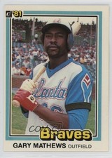 1981 Donruss Gary Matthews (Name Misspelled as Mathews) #306 1g62